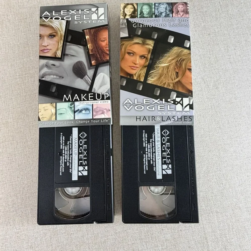 Alexis Vogel System Makeup Hair & Lashes Instructional VHS 2002 Set of 2 Rare